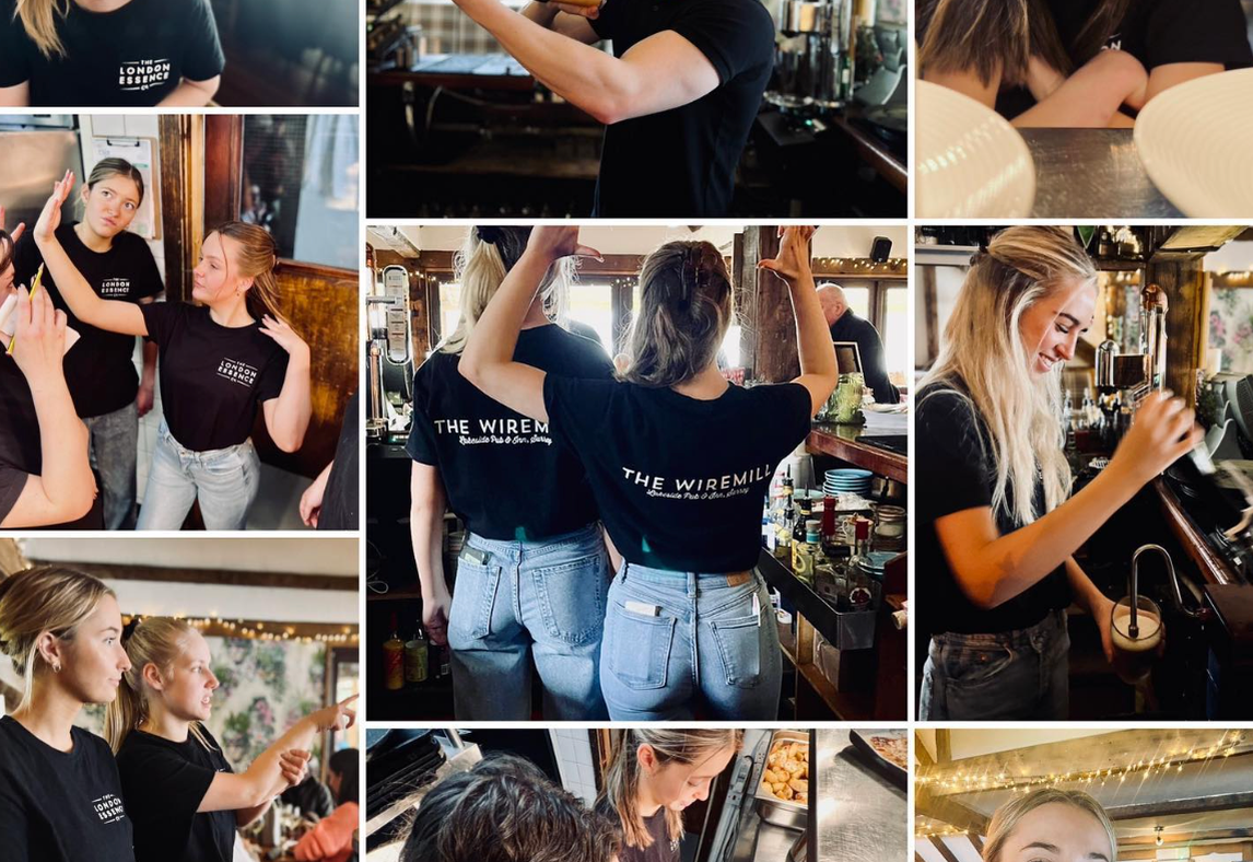 Wiremill staff working together serving food and drinks